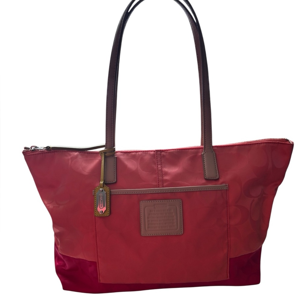 Coach Legacy Two Tone Pink Tote Bag & Matching Pouch